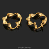 Classic Gold Plated African Style Hoop Earrings