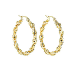 Stainless Steel Plated Twist Hoop Earrings for Women