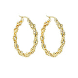Stainless Steel Plated Twist Hoop Earrings for Women