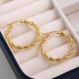 Stainless Steel Plated Twist Hoop Earrings for Women
