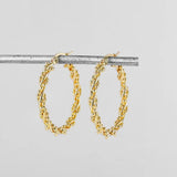 Stainless Steel Plated Twist Hoop Earrings for Women
