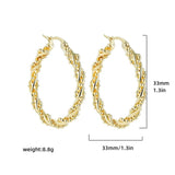 Stainless Steel Plated Twist Hoop Earrings for Women
