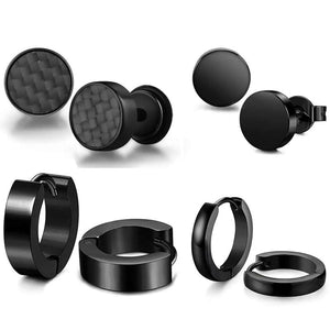 4 Pairs Stainless Steel Huggie Hoop Earrings for Men Women
