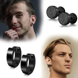 4 Pairs Stainless Steel Huggie Hoop Earrings for Men Women