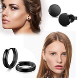 4 Pairs Stainless Steel Huggie Hoop Earrings for Men Women