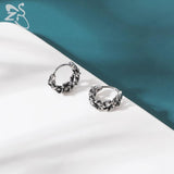 Punk Stainless Steel Hoop Earrings Skull Cross Wings Tiger Dangle Rock Vintage