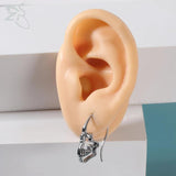 Punk Stainless Steel Hoop Earrings Skull Cross Wings Tiger Dangle Rock Vintage
