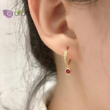 925 Silver Crystal Pendant Hoop Earrings for Women