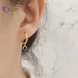 925 Silver Crystal Pendant Hoop Earrings for Women
