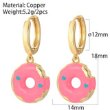 Donut Ice Cream Fish Tail Earrings Enamel Dangle Ear Rings