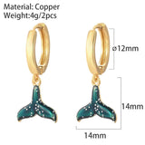 Donut Ice Cream Fish Tail Earrings Enamel Dangle Ear Rings