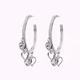 Bohemian Crystal Heart Clip Earrings Multicolor Bridal Jewelry