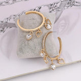 Bohemian Crystal Heart Clip Earrings Multicolor Bridal Jewelry