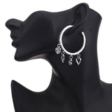 Bohemian Crystal Heart Clip Earrings Multicolor Bridal Jewelry