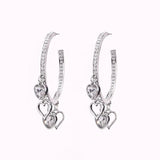 Bohemian Crystal Heart Clip Earrings Multicolor Bridal Jewelry