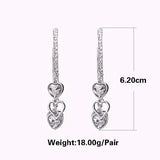 Bohemian Crystal Heart Clip Earrings Multicolor Bridal Jewelry