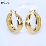 316L Stainless Steel Smooth Silver Earrings 35mm 50mm Size