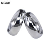 316L Stainless Steel Smooth Silver Earrings 35mm 50mm Size