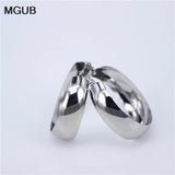 316L Stainless Steel Smooth Silver Earrings 35mm 50mm Size
