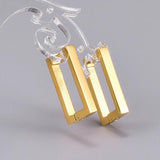 Geometric Hoop Earrings for Women, Stainless Steel