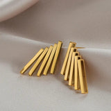 Geometric Hoop Earrings for Women, Stainless Steel