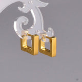 Geometric Hoop Earrings for Women, Stainless Steel