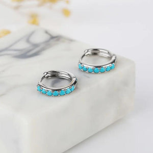 Geometric CZ Circle Hoop Earrings for Women Anniversary Gift
