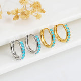 Geometric CZ Circle Hoop Earrings for Women Anniversary Gift