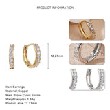 Geometric CZ Circle Hoop Earrings for Women Anniversary Gift