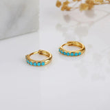 Geometric CZ Circle Hoop Earrings for Women Anniversary Gift