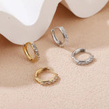 Geometric CZ Circle Hoop Earrings for Women Anniversary Gift