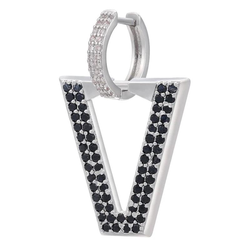 Geometric Crystal Hoop Earrings for Women VE332