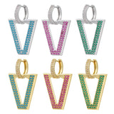Geometric Crystal Hoop Earrings for Women VE332