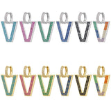 Geometric Crystal Hoop Earrings for Women VE332