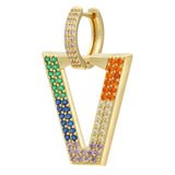 Geometric Crystal Hoop Earrings for Women VE332