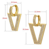 Geometric Crystal Hoop Earrings for Women VE332