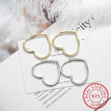 Heart Hoop Earrings 925 Sterling Silver Gift For Women Girls Lady