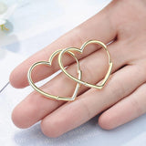 Heart Hoop Earrings 925 Sterling Silver Gift For Women Girls Lady