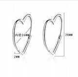 Heart Hoop Earrings 925 Sterling Silver Gift For Women Girls Lady