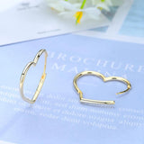 Heart Hoop Earrings 925 Sterling Silver Gift For Women Girls Lady
