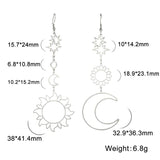 Sun Moon Earrings Long Statement Earring Boho Hippie Jewelry