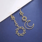 Sun Moon Earrings Long Statement Earring Boho Hippie Jewelry