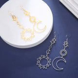 Sun Moon Earrings Long Statement Earring Boho Hippie Jewelry
