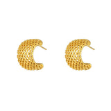 Metal Mesh Chunky Hoops Statement Earring Stainless Steel