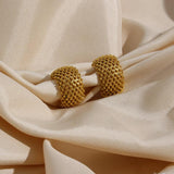 Metal Mesh Chunky Hoops Statement Earring Stainless Steel