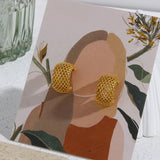 Metal Mesh Chunky Hoops Statement Earring Stainless Steel