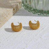 Metal Mesh Chunky Hoops Statement Earring Stainless Steel