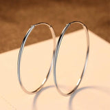 925 Silver Hoop Earrings for Women Jewelry, Various Sizes Available