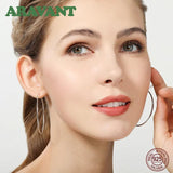 925 Silver Hoop Earrings for Women Jewelry, Various Sizes Available