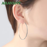 925 Silver Hoop Earrings for Women Jewelry, Various Sizes Available